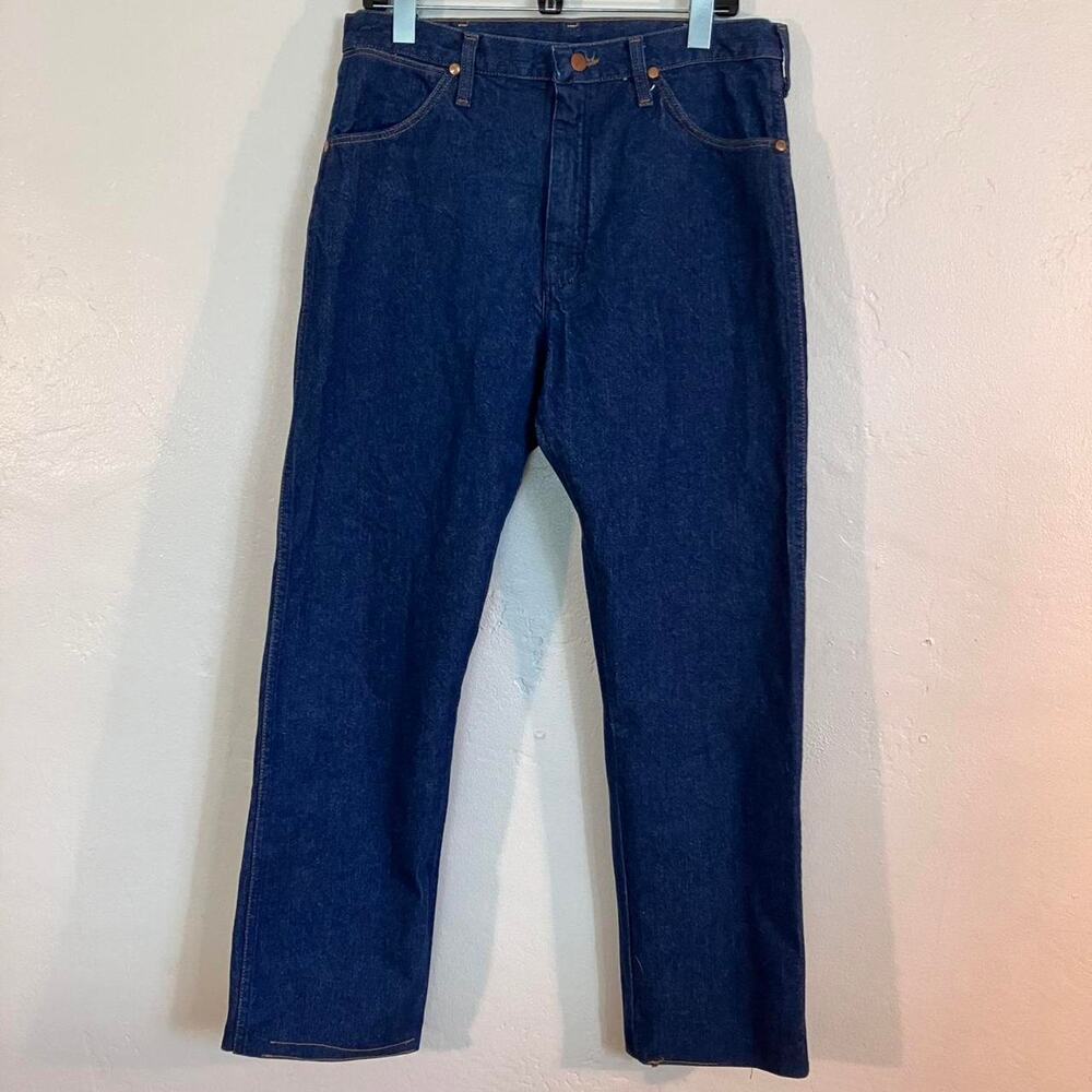 Vintage 80s Wrangler Blue Medium Wash Denim Cowboy Western Jeans‎ 35x32